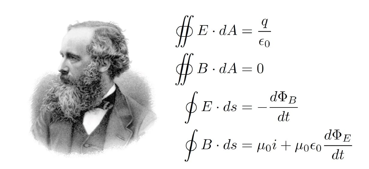 جيمس كلارك ماكسويل  James Clerk Maxwell كان عالم فيزياء اسكتلندياً شهيراً، معادلاته المعروفة باسمه  Maxwell's equations   في تفسير ظهور الموجات الكهرومغناطيسية  وأنتشارها في الفراغ بسرعة الضوء والتي نشرها في 1865م، مهدت لتقنية البث اللاسلكي و الواي-فاي WiFi ، لتبادل المعلومات، بدلاً من الأسلاك والكوابل، و القادرة على اختراق الجدران والحواجز ، وذات السرعة العالية في نقل واستقبال البيانات و خدمة متصفحي شبكة الإنترنت العالمية. وفي تصويت حول أعظم الفيزيائيين على مر التاريخ جرى في نهاية الألفية الثانية واشترك فيه 100 من أبرز علماء الفيزياء جاء ماكسويل في المركز الثالث بعد نيوتن وأينشتاين مباشرة. وقد وصف أينشتاين نفسه إنجازات ماكسويل العلمية خلال احتفال بمئوية مولد ماكسويل بأنها "الأعمق والأكثر نفعاً لعلم الفيزياء منذ عصر نيوتن". وكان أينشتاين يعلق صورة ماكسويل على جدار مكتبه، إلى جوار صور مايكل فاراداي ونيوتن. 
